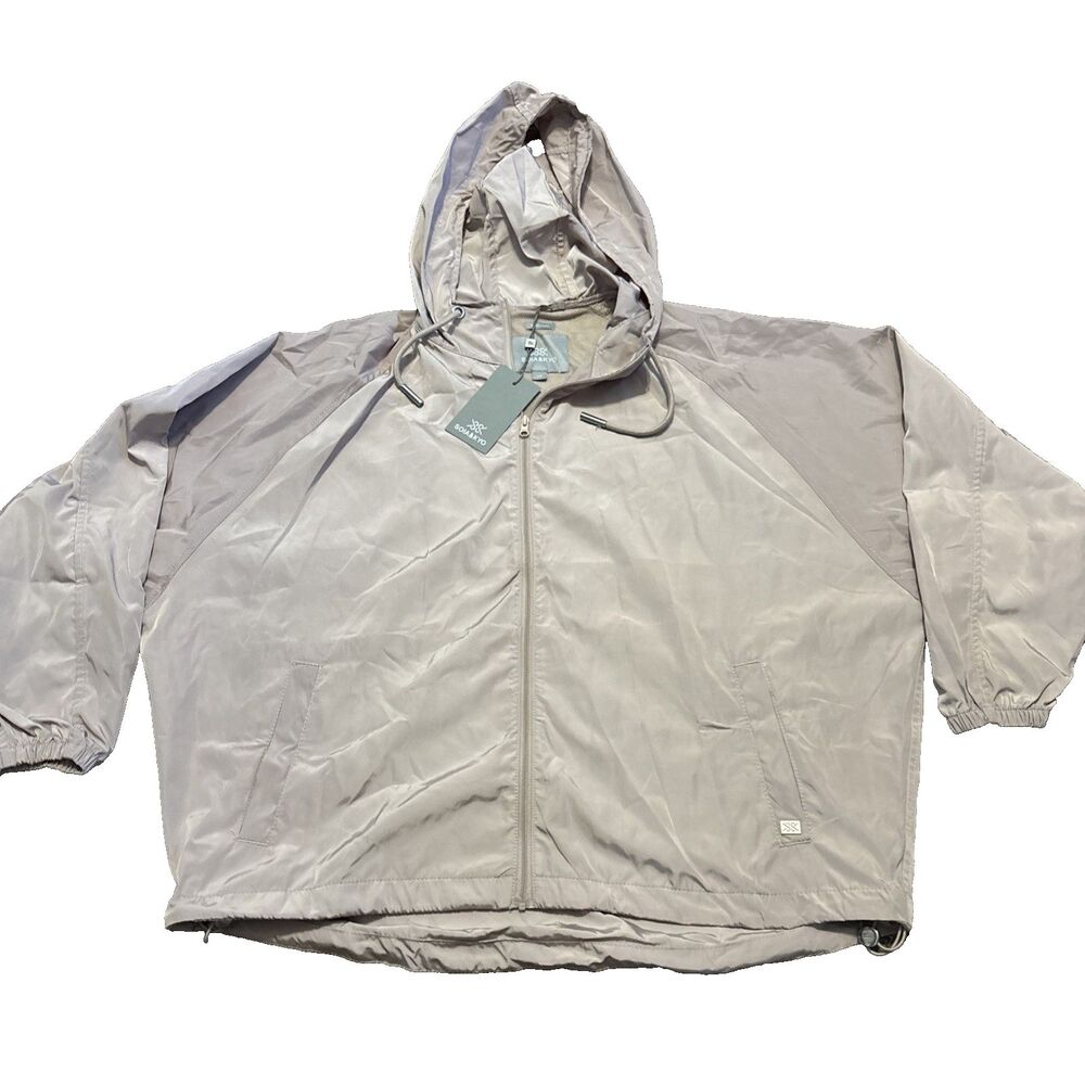 Soia & Kyo Women's Jacket Size S/M Pink Oaklynn Windbreaker Hood Vented Soia Kyo